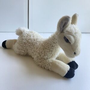 AURORA‎ World LLAMA 12" Laying Plush Alpaca White cream farm plush toy